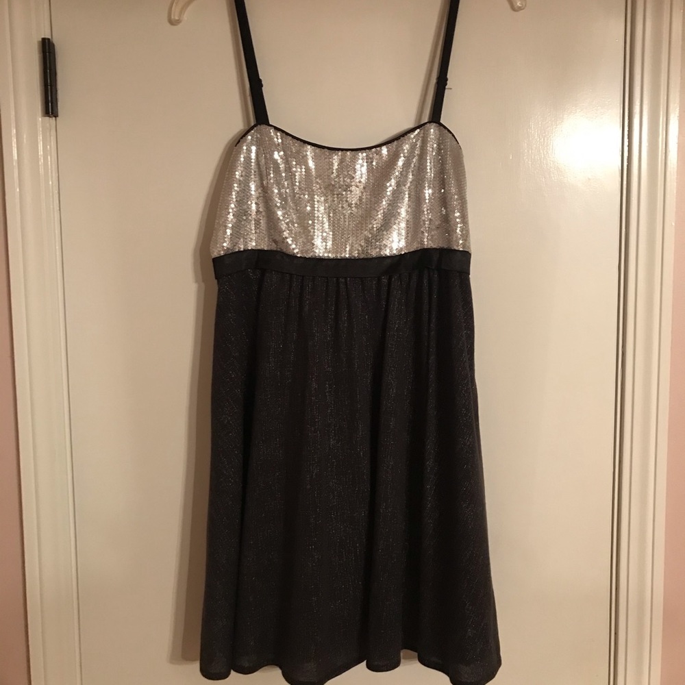 Black and silver cocktail dress